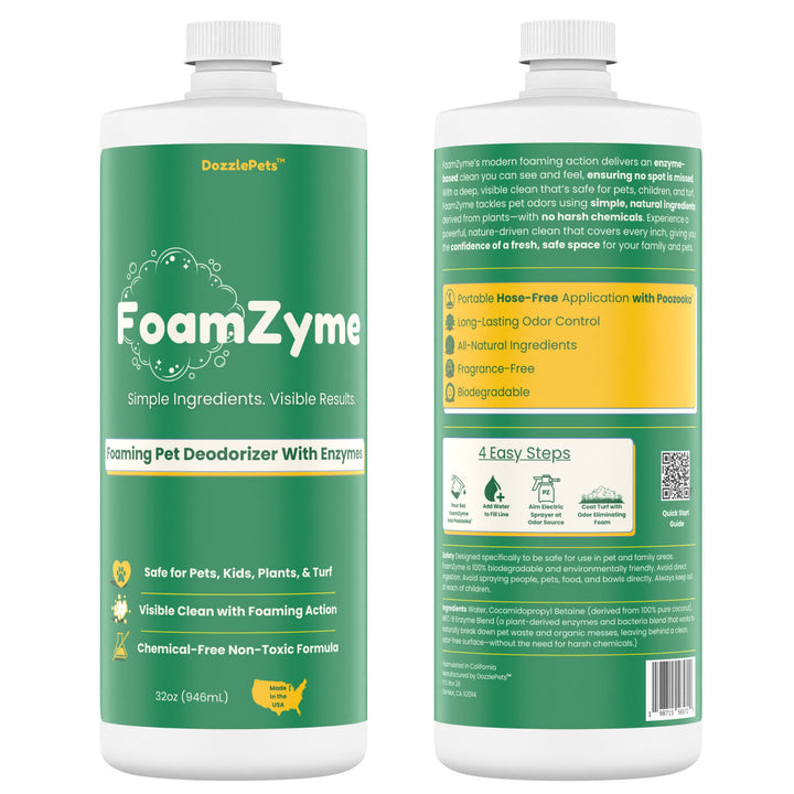 Dozzle Bundle: Poozooka Sprayer + FoamZyme Pet/Kid Safe Enzyme Cleaner